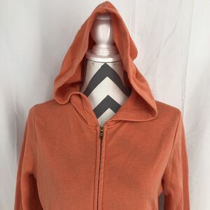 Heart & Hips Peach Crop Long Sleeve Full Zip Fleece Hoodie Elastic Waist Small
